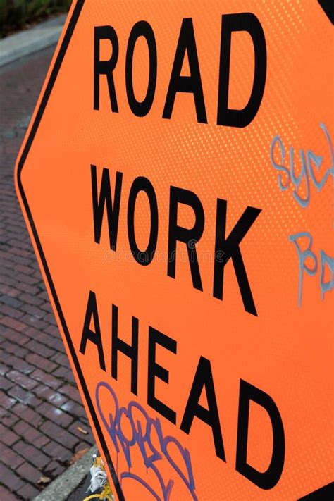 Abstract Road Work Ahead Sign Stock Photo Image Of Isolated Signs
