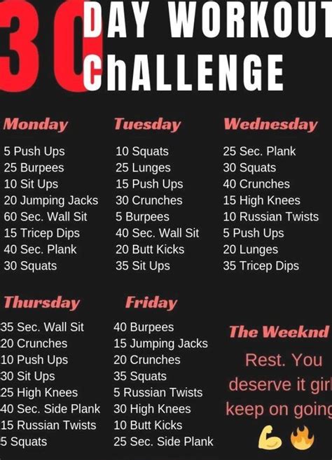 1 Month Workout Challenge You Are Ready Fitnessroutine Month