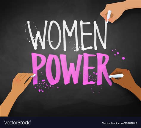 Female Hands Writing Women Power Slogan Royalty Free Vector