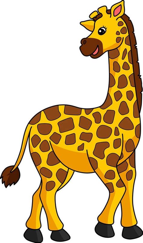 Ilustração De Clipart Colorida De Desenho De Girafa 6325873 Vetor No