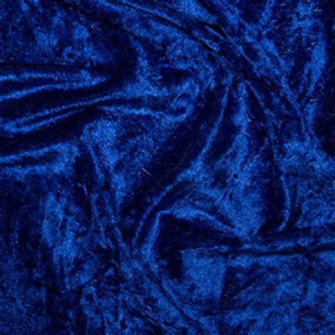 Royal Blue Crushed Velvet Velour Stretch Fabric Material Polyester