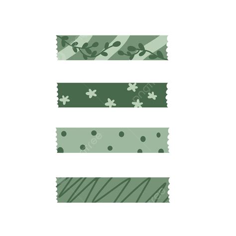 Green Washi Tape Decoration Washi Tapes Green Elements Png