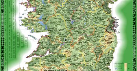 The Original Print Version Of The Geo Genealogy Of Irish Surnames Map