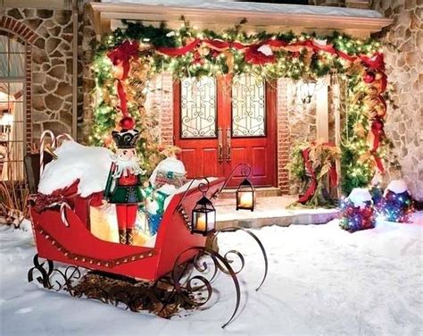 Lighted Santa And Sleigh Christmas Outdoor Decoration The Cake Boutique