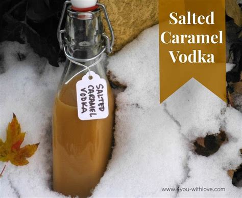 Use pumpkin pie spice to rim glass; Salted Caramel Vodka (#HomemadeHolidays) (4 You With Love) | Caramel vodka, Salted caramel vodka ...