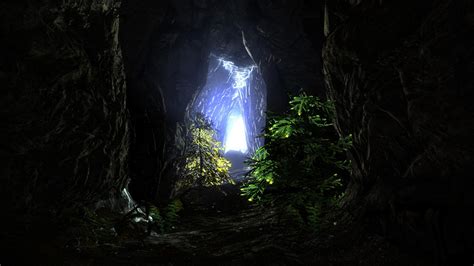 Light Cave Tunnels The Elder Scrolls V Skyrim Wallpaper 1920x1080