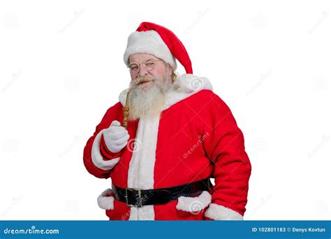 Realistic Santa Claus Smoking His Pipe Stock Image Image Of Elderly