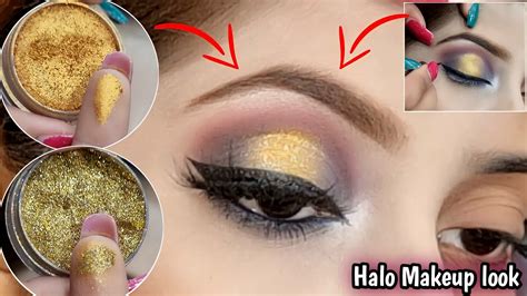 try this blue and golden smokey halo eyemakeup tutorial easy tips and tricks youtube