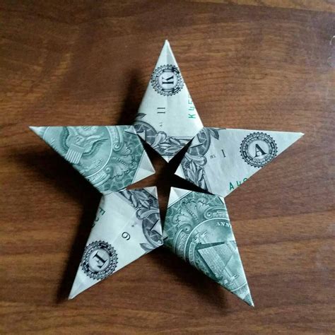 Five Point Star Dollar Origami Make It Easy Crafts Easy Money Folded