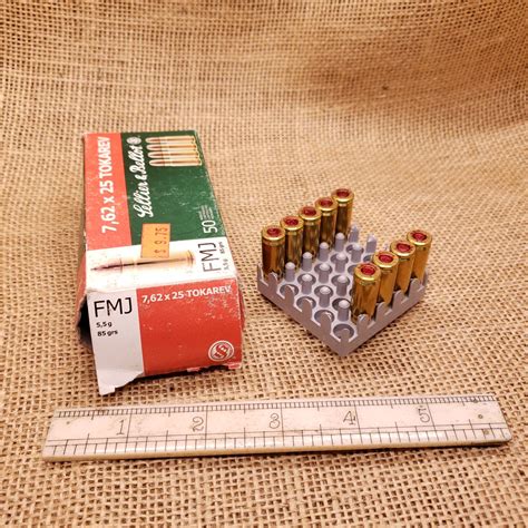 Sellier And Bellot 762x25 Tokarev Partial Ammo Pack 9 Rounds 85