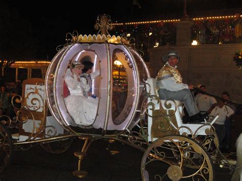 Cinderella In Her Carriage During Christmas Parade At Disney World