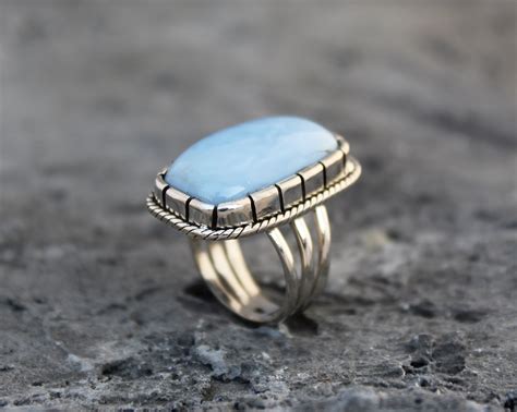 Genuine Blue Opal Ring925 Sterling Silver Ring Opal Etsy