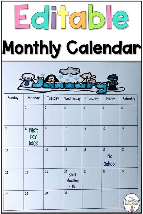 Free Printable Calendar Printable Monthly Calendars Aria Art Pre K