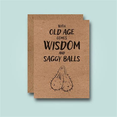 Saggy Balls Funny Birthday Card Birthday Humor Funny Birthday