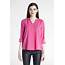 Pink Pleated Front Blouse With Button Tab Sleeves