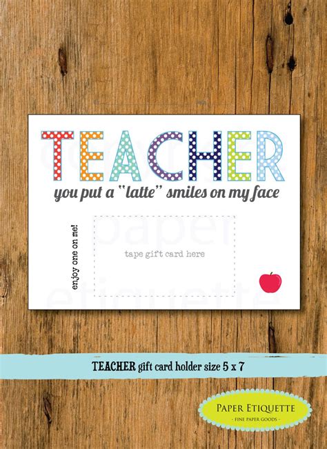 Teacher Gift Card Holder Teacher Holiday Gift Christmas | Etsy | Teacher gift card, Teacher ...