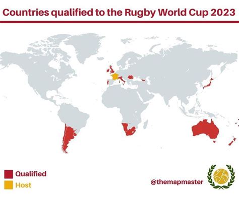 Countries Qualified To The Rugby World Cup Maps On The Web