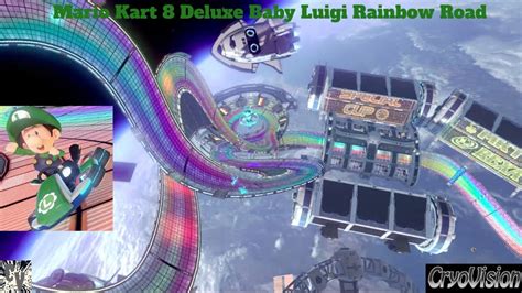 Mario Kart 8 Deluxe Baby Luigi Rainbow Road Gameplay Youtube