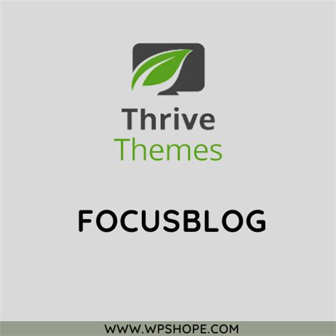 Thrive Themes Focusblog Wordpress Theme Wpshope
