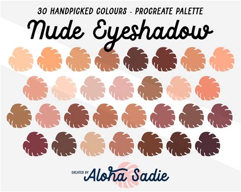 Procreate Colour Palette Nude Eyeshadow For Ipad Art Etsy