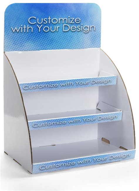 Countertop Cardboard Display With Custom Printing 3 Tiers Removable