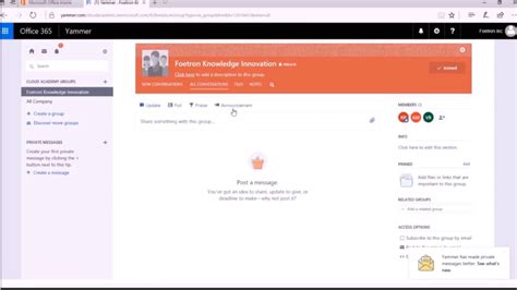 how to create an internal group in microsoft yammer youtube