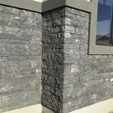 Stone Wall Cladding Ledgestone Black Rundle Asian Stones