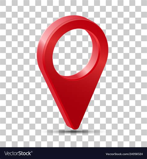 Realistic 3d Pointer Of Map Red Marker Icon Vector Image