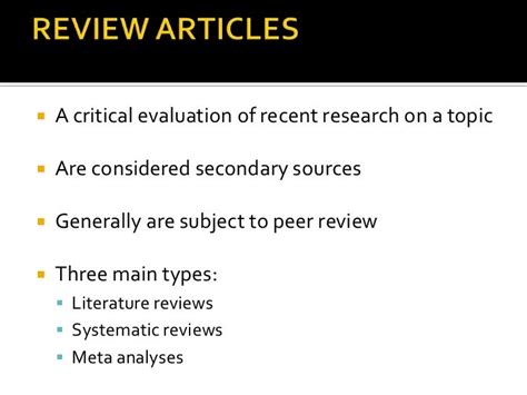 Article Types Review