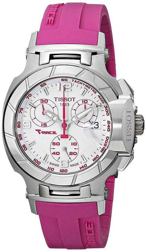 tissot t race chronograph pink rubber ladies watch for women tissotwatches womenwatches