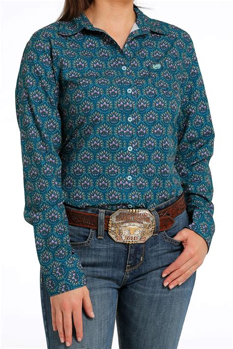 cinch jeans women s arenaflex button down western shirt teal