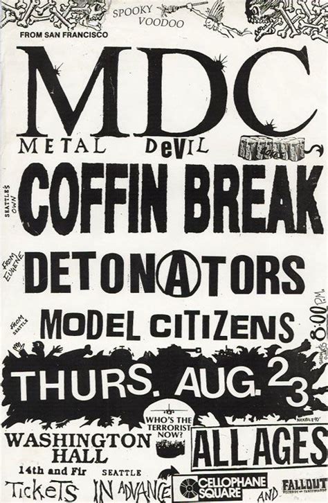 12 Punk Show Flyers From The 1990s Vintage Concert Posters Music