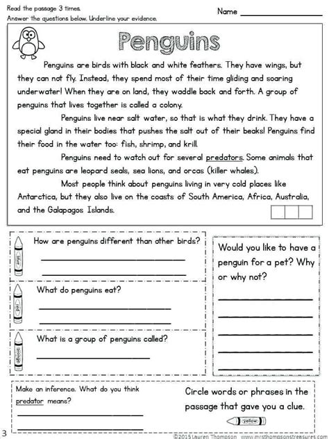 Free Printable Reading Comprehension Worksheets For 3rd Grade Be4
