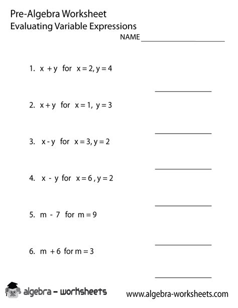 Free Printable Algebra Worksheets With Answer Key