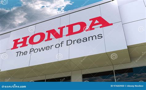 Honda Logo On The Modern Building Facade Editorial 3d Rendering