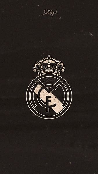 Real Madrid Fc Glitter Logo La Liga Blue White Checkered Background