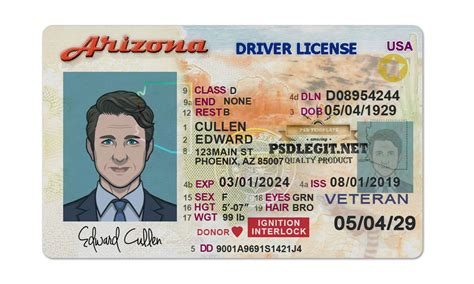 Arizona Driver License Psd Template Psdlegit