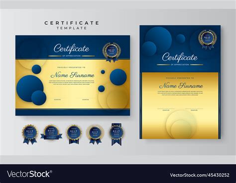 Modern Elegant Golden Multipurpose Certificate Vector Image