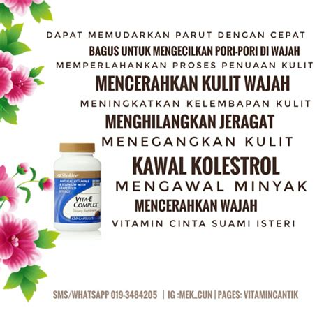 Anda bisa mengonsumsi suplemen ini bersamaan. !Cherry blossom!: Rahsia kelebihan Vitamin E