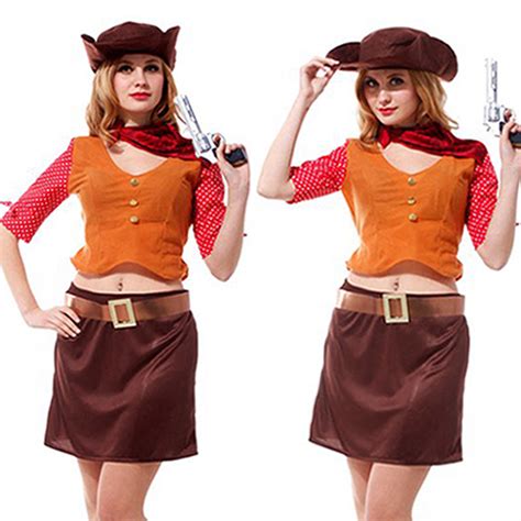 Sexy Full Open Lady Cowgirl Costumes For Halloween Sexy Cosplay Costume