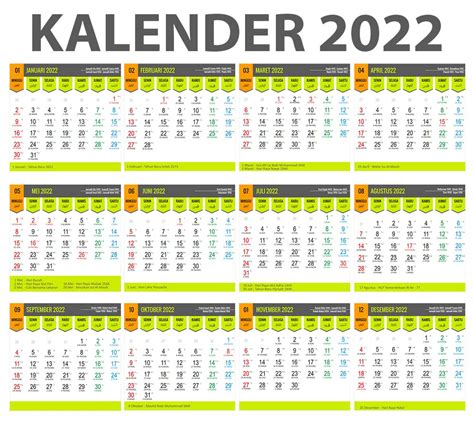 Download Kalender 2022 Lengkap Cdr Template Desain Master Kalender