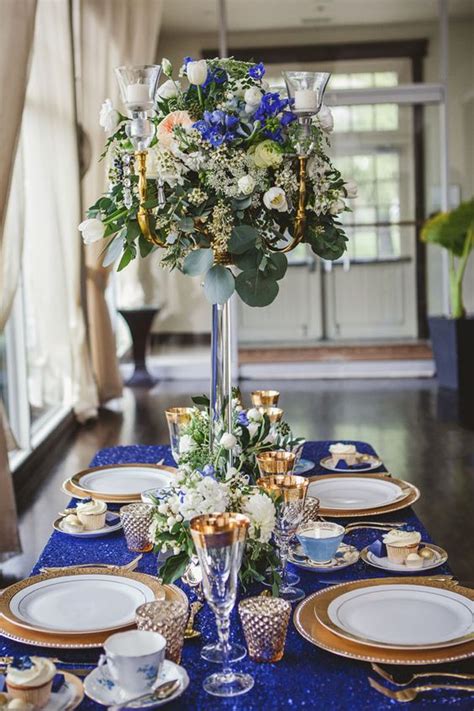 Vintage Meets Glam Wedding Inspiration Gold Weddings Royal Blue And