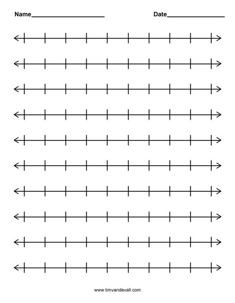 Number Line Template 03 Tims Printables Math Archives Tims Printables
