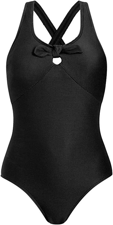 Amoena Womens Bora One Piece Pocketed Mastectomy Swimsuit Black 10b