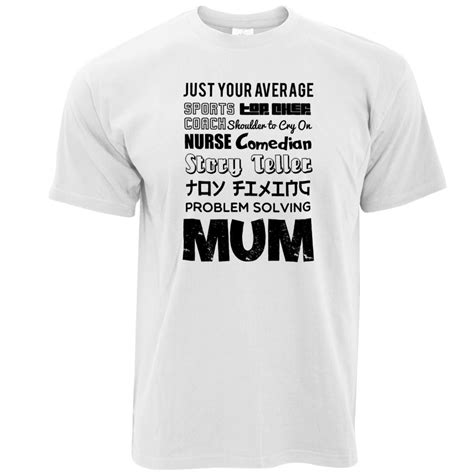 M White Mothers Day T Shirt Just Your Average Superhero Mum Mom