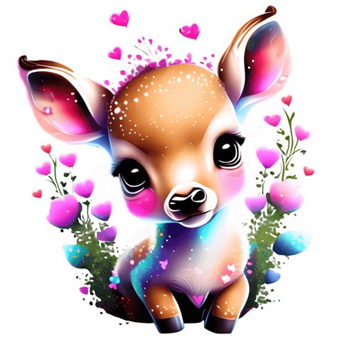 Valentines Baby Deer · Creative Fabrica