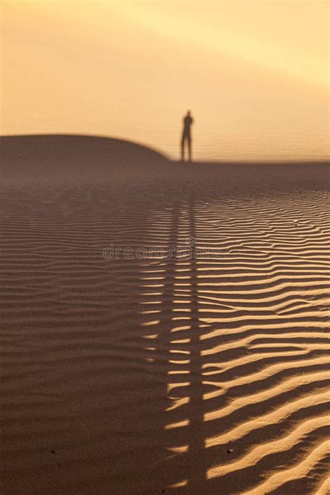 Shadow Of A Man In The Desert Stock Image Image Of Outdoor Sand