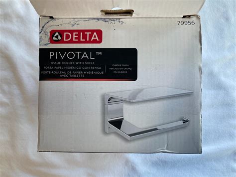 Delta 79956 Pivotal Bathroom Toilet Paper Tissue Holder W Shelf