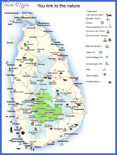Sri Lanka Map Tourist Attractions ToursMaps Com