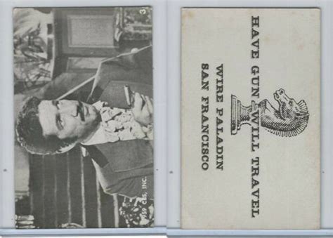 F373 Rinso Soap Paladin Trading Cards 1959 3 Have Gun Will Travel